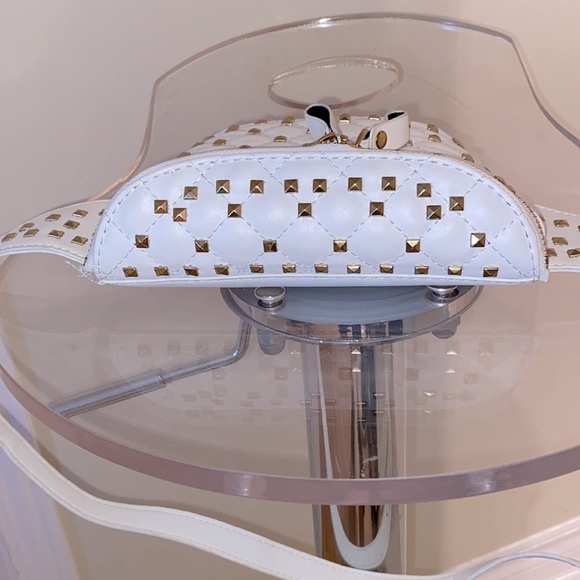 White and Gold Studded Mini Bag - Picture 3 of 5